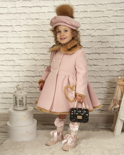 Sonata Girls Pink Heart Pocket Coat AW (Made to order)
