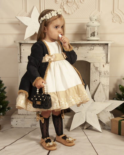 Sonata Golden Embroidered Dress (Made to order)