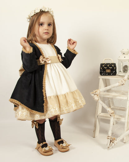 Sonata Golden Embroidered Dress (Made to order)