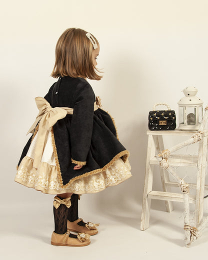 Sonata Golden Embroidered Dress (Made to order)