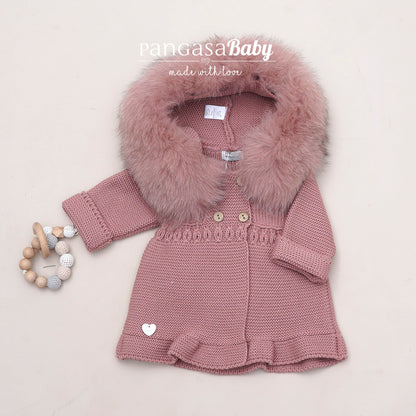 Pangasa Baby Rose Pink Faux Fur Jacket - Preorder