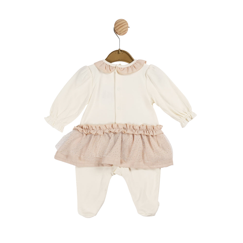 Ivory & gold girls heart all in one