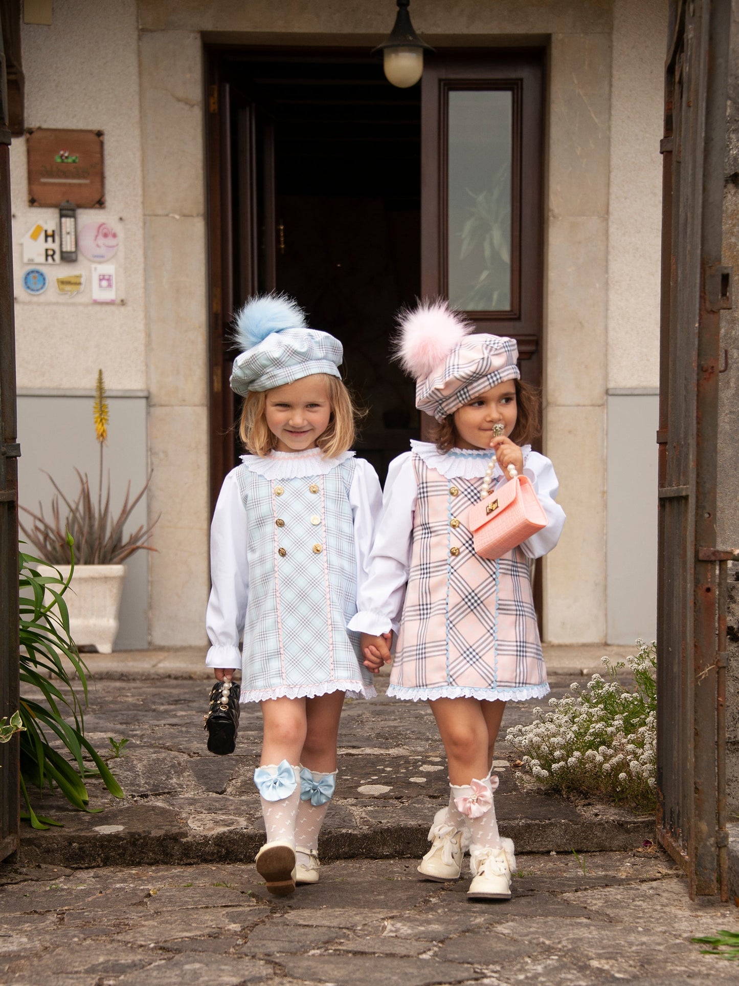 Sonata Pink Tartan A-Line Dress and Blouse - AW (Made to Order)