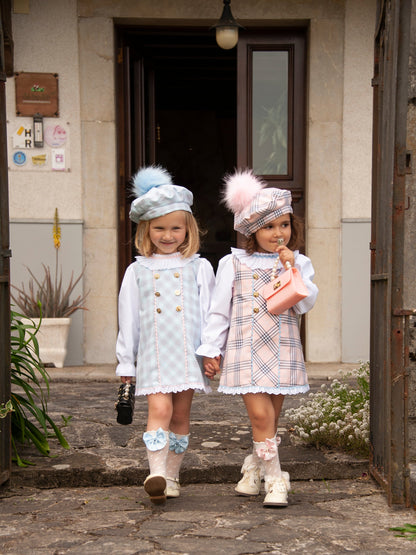Sonata Pink Tartan A-Line Dress and Blouse - AW (Made to Order)