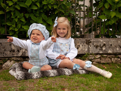 Sonata Blue Tartan A-Line Dress and Blouse - AW (Made To Order)