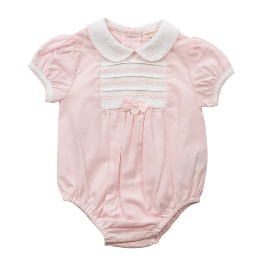 Baby Girls Pink Heart Romper