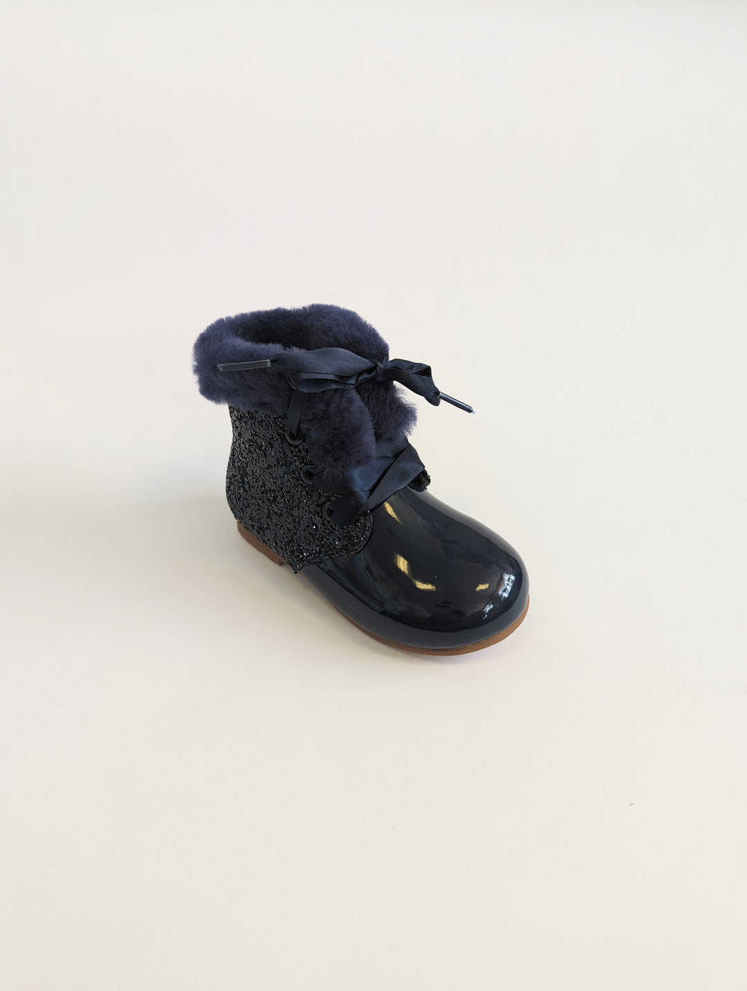 Girls Spanish Glitter Ribbon Tie Boots
