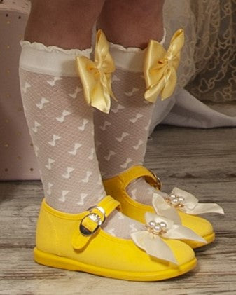 Sonata Yellow Fabric Shoes (Made to order)