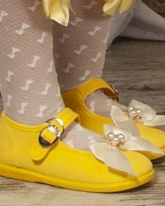 Sonata Yellow Fabric Shoes (Made to order)