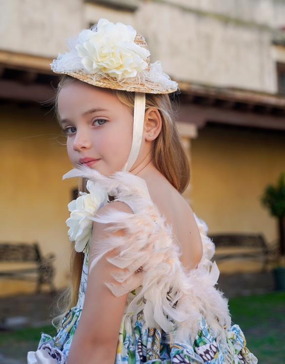 Ela Confeccion SS25 Girls Blanca Handmade Straw Hat - (Made to order)