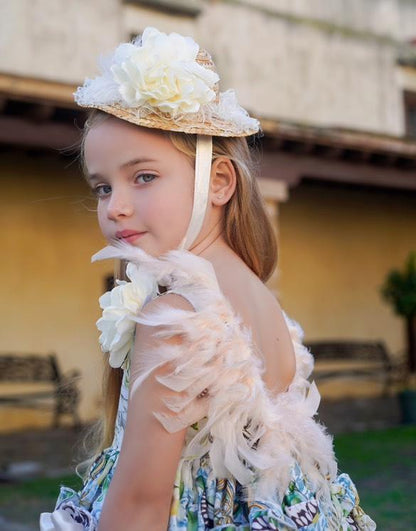 Ela Confeccion SS25 Girls Blanca Handmade Straw Hat - (Made to order)