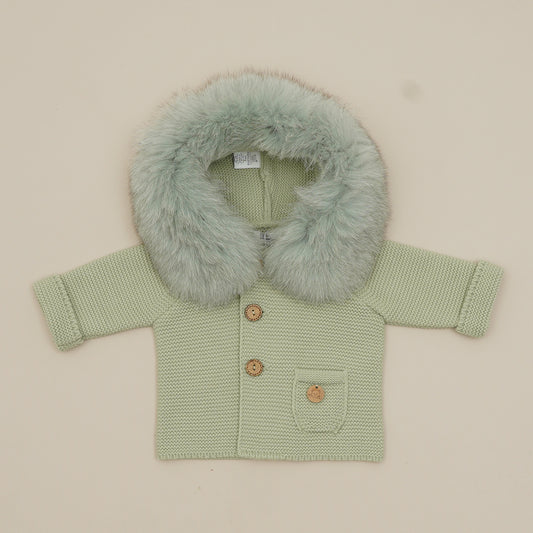 Pangasa Baby Luxury Fur Jacket Leaf Green - Preorder