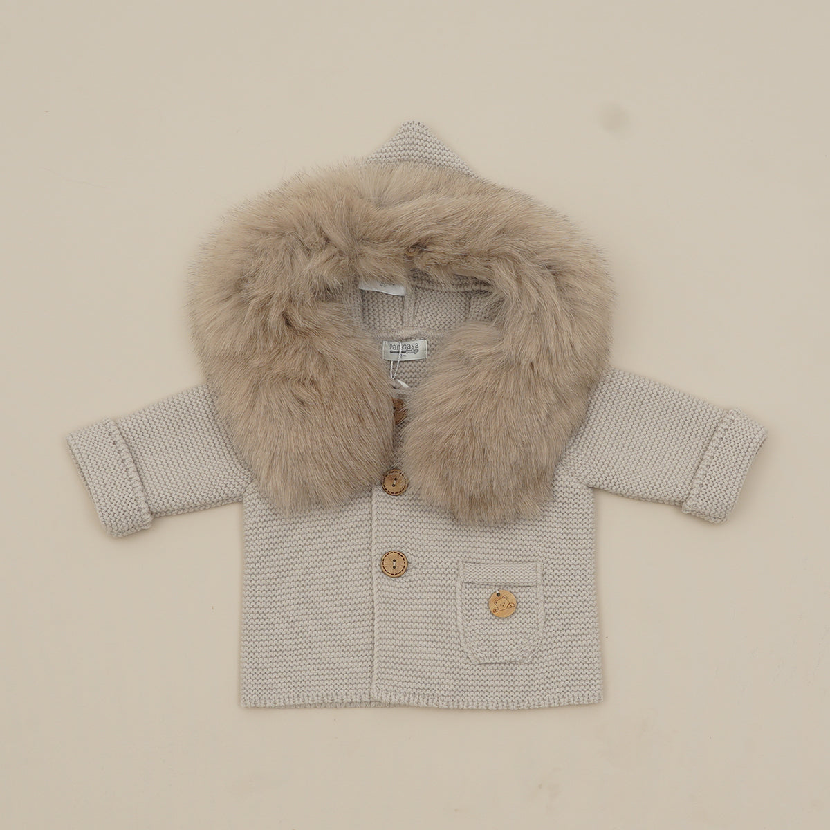 Pangasa Baby Faux Fur Jacket Camel - Preorder