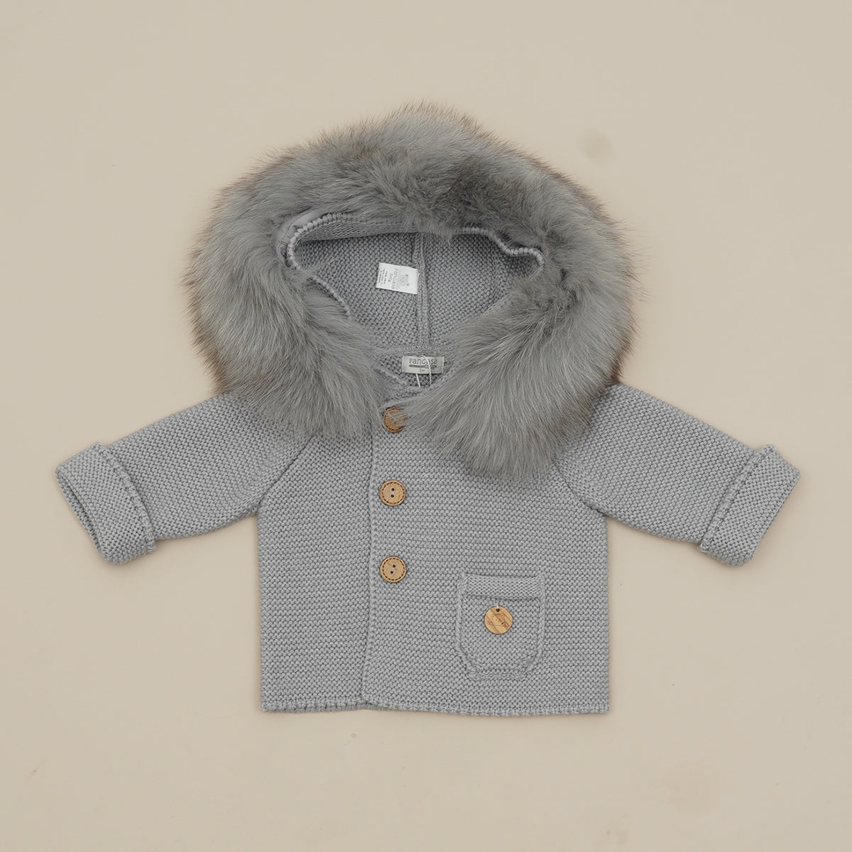 Pangasa Baby Faux Fur Jacket Grey - Preorder