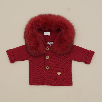 Pangasa Baby Luxury Fur Jacket Garnet Red - Preorder