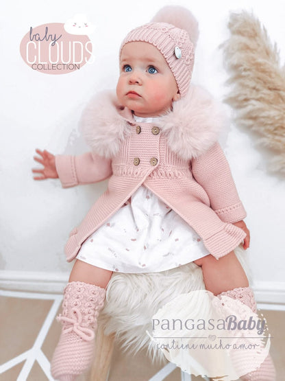 Pangasa Baby Powder Pink Fur Aline Jacket - in stock