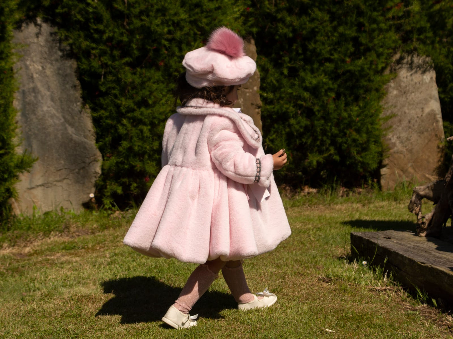 Pink Handmade Fur Pom Beret Hat AW (Made to order)
