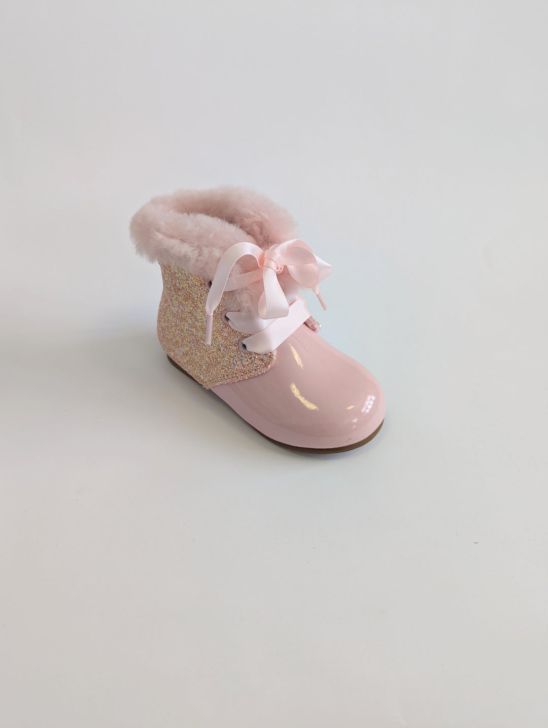Girls Spanish Glitter Ribbon Tie Boots