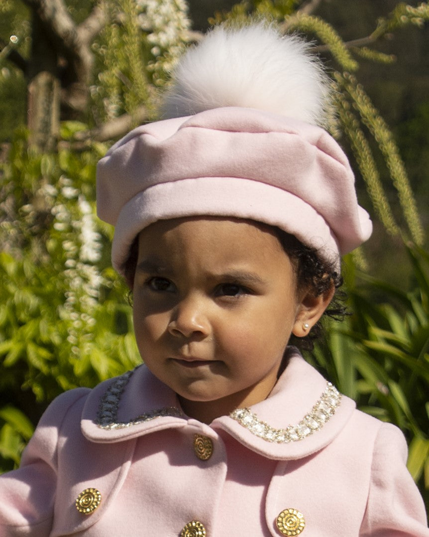 Pink Handmade Traditional Pom Beret Hat AW (Made to order)