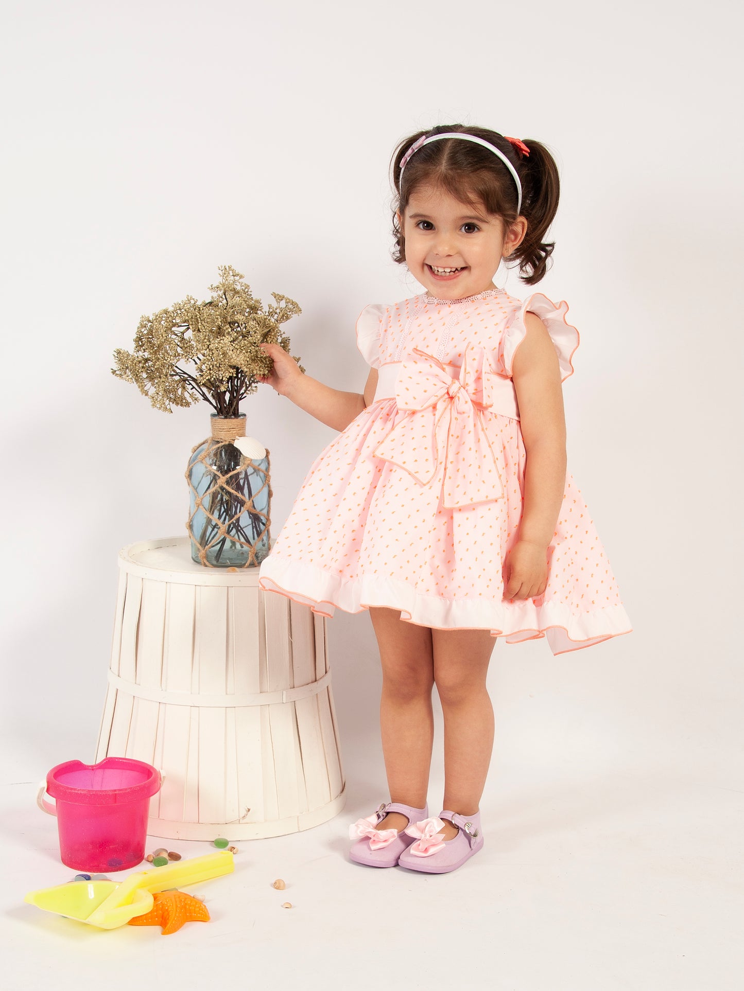 Pink And Coral Plumetti Puffball Dress (In Stock 2years)
