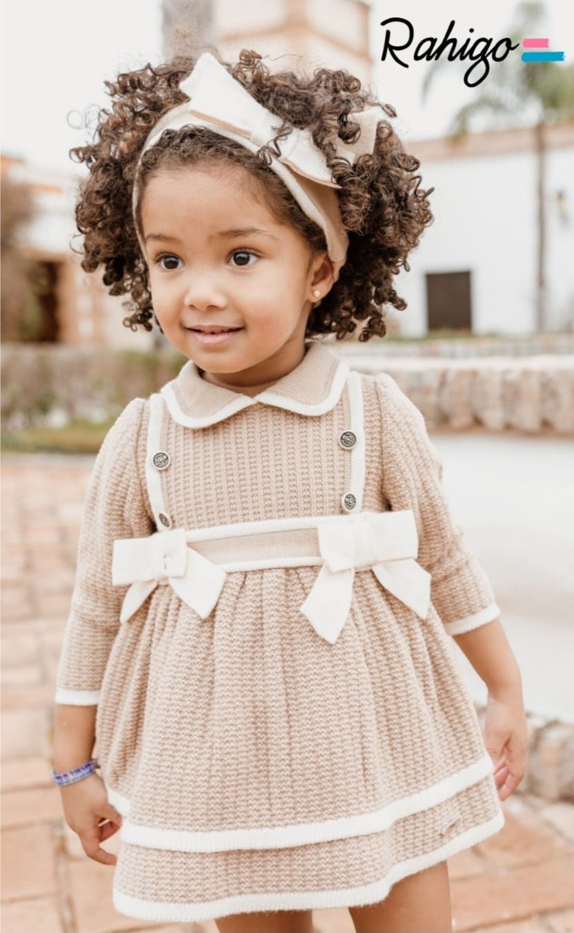 Rahigo Girls Camel Knitted Dress & socks AW