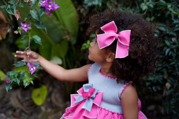 Ela Confeccion SS25 Girls Half Knit Pink Ruffle Dress, Knickers & Hairpiece - (Made to order)