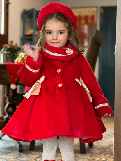 Red Handmade Soft Fur Sonata Coat AW (Made to order)