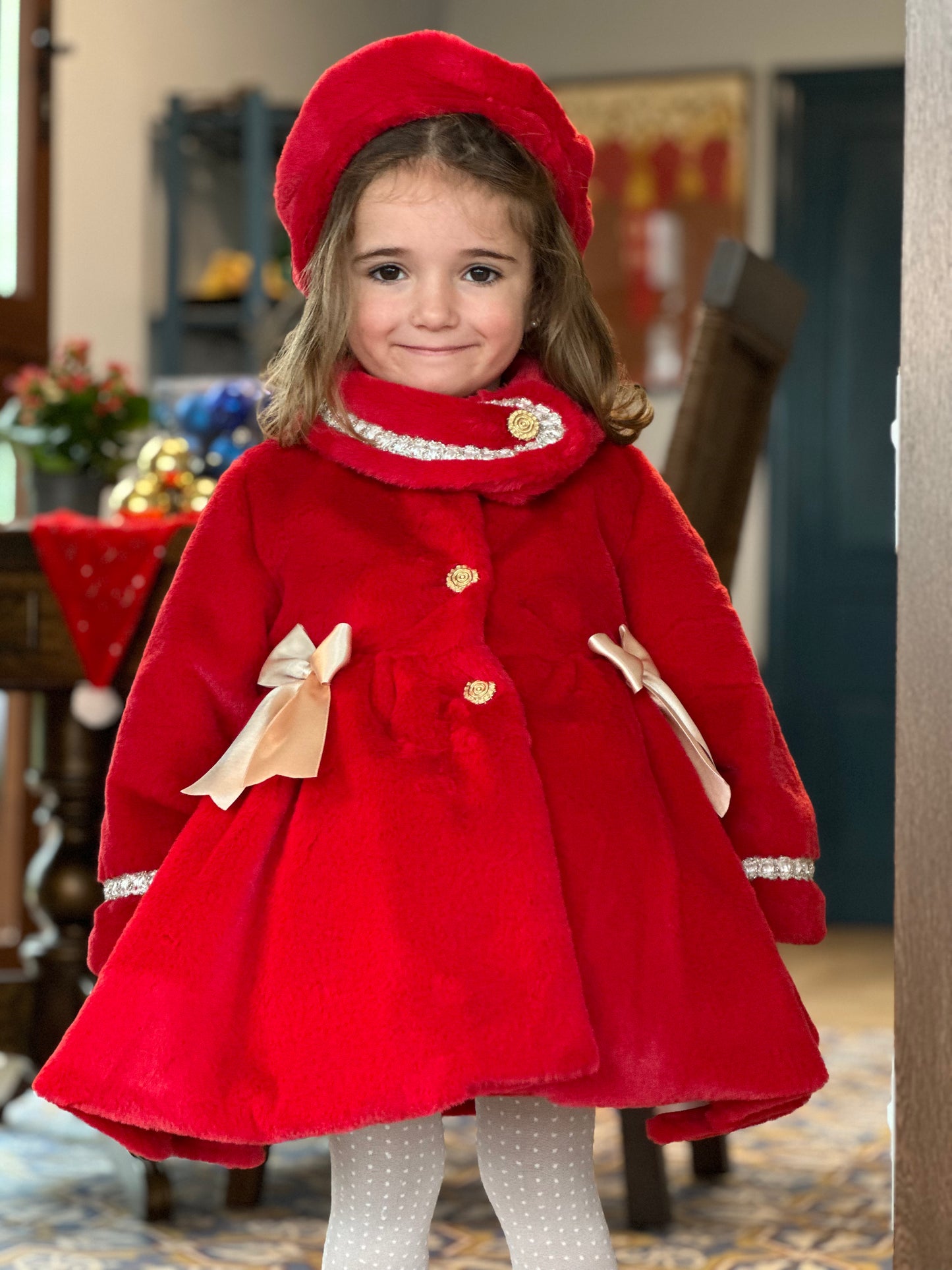 Red Handmade Soft Fur Sonata Coat AW (Made to order)