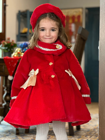 Red Handmade Soft Fur Sonata Coat AW (Made to order)