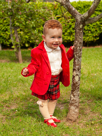Boys Red Velvet Blazer AW (Made to order)