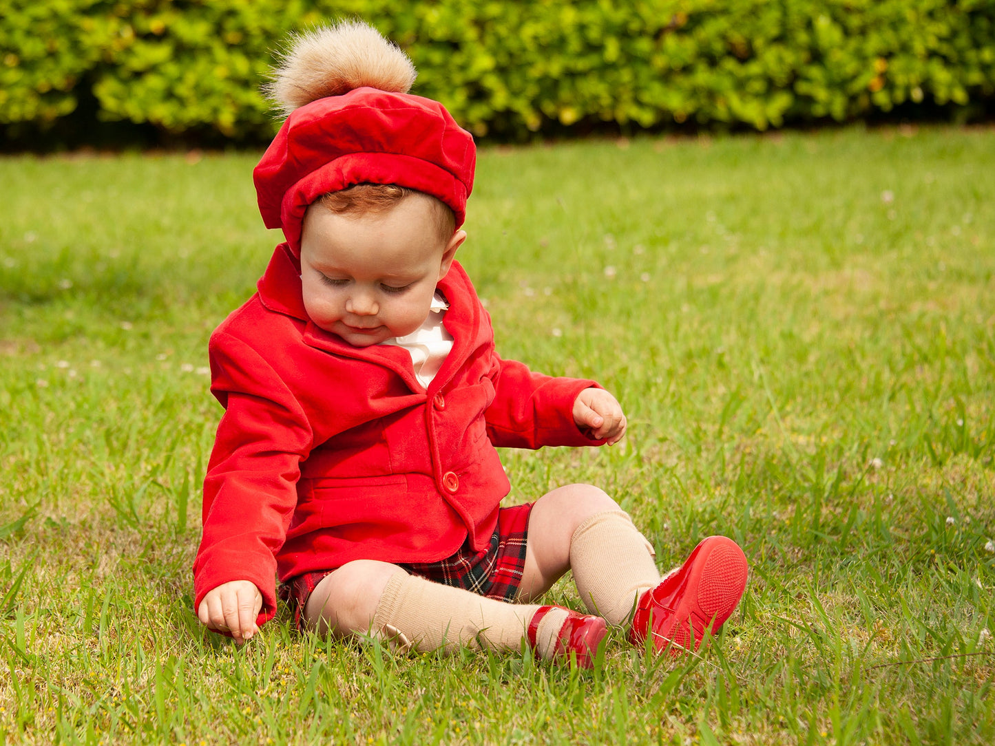 Boys Red Velvet Blazer AW (Made to order)