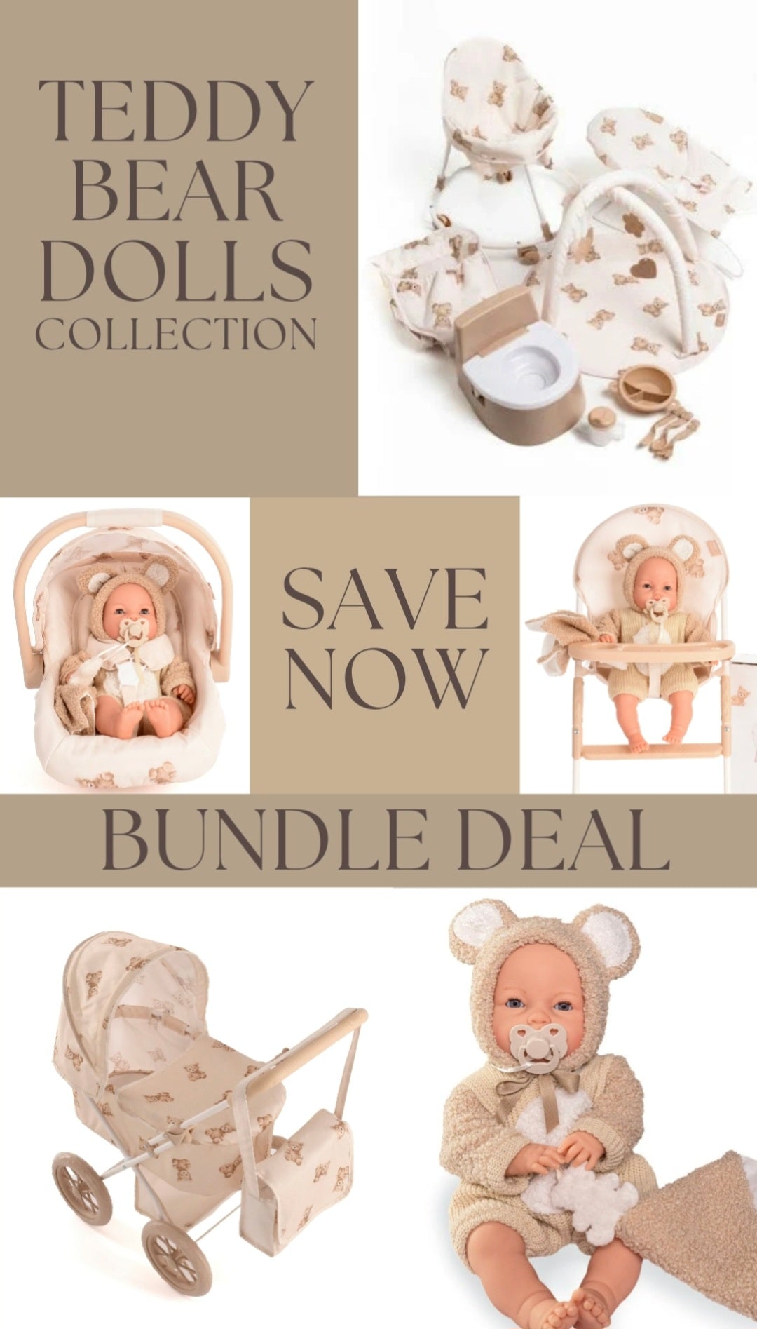 Teddy Bear My First Dolls Bundle Set - In stock