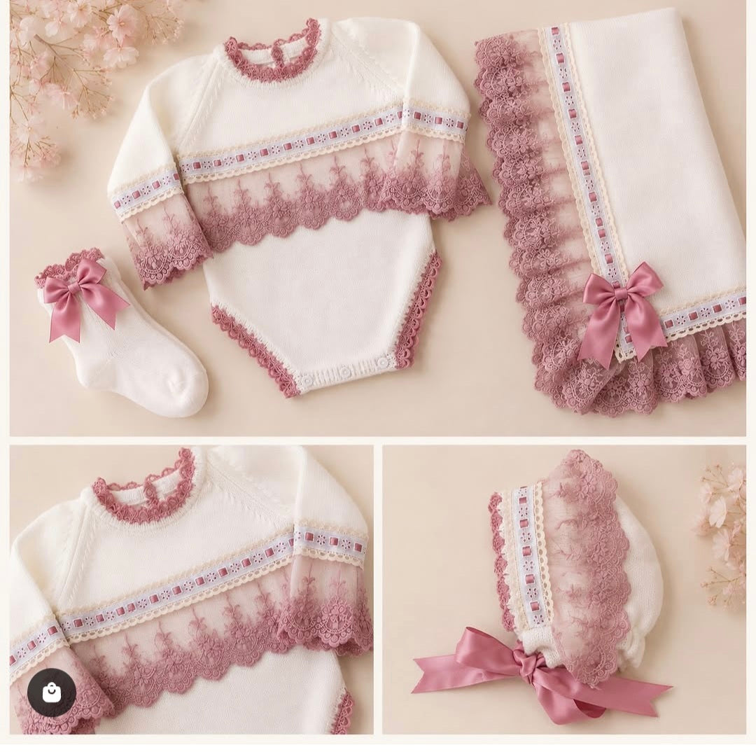 Ela Confeccion Hand Knitted Romper Set - (Made To Order)