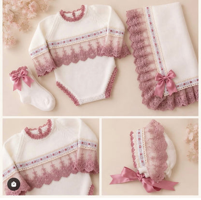 Ela Confeccion Hand Knitted Romper Set - (Made To Order)