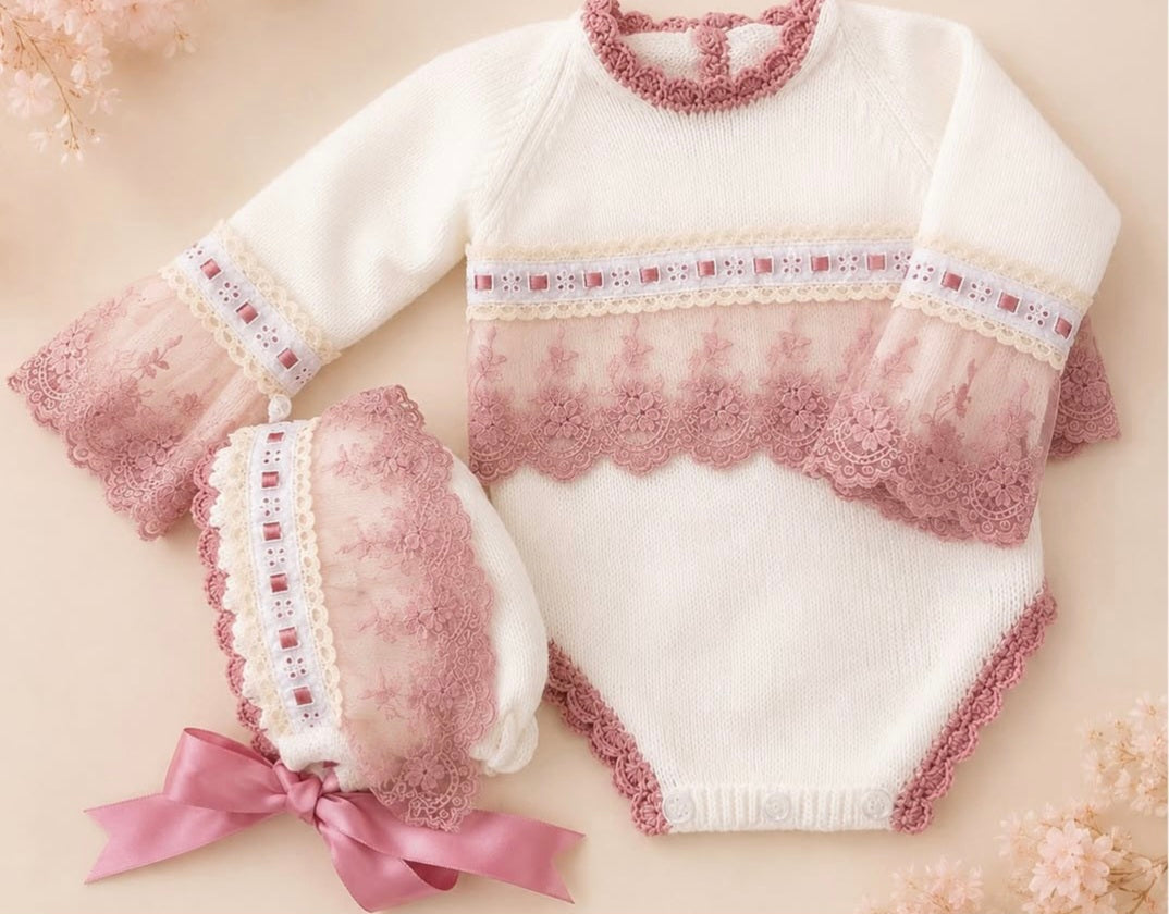 Ela Confeccion Hand Knitted Romper Set - (Made To Order)