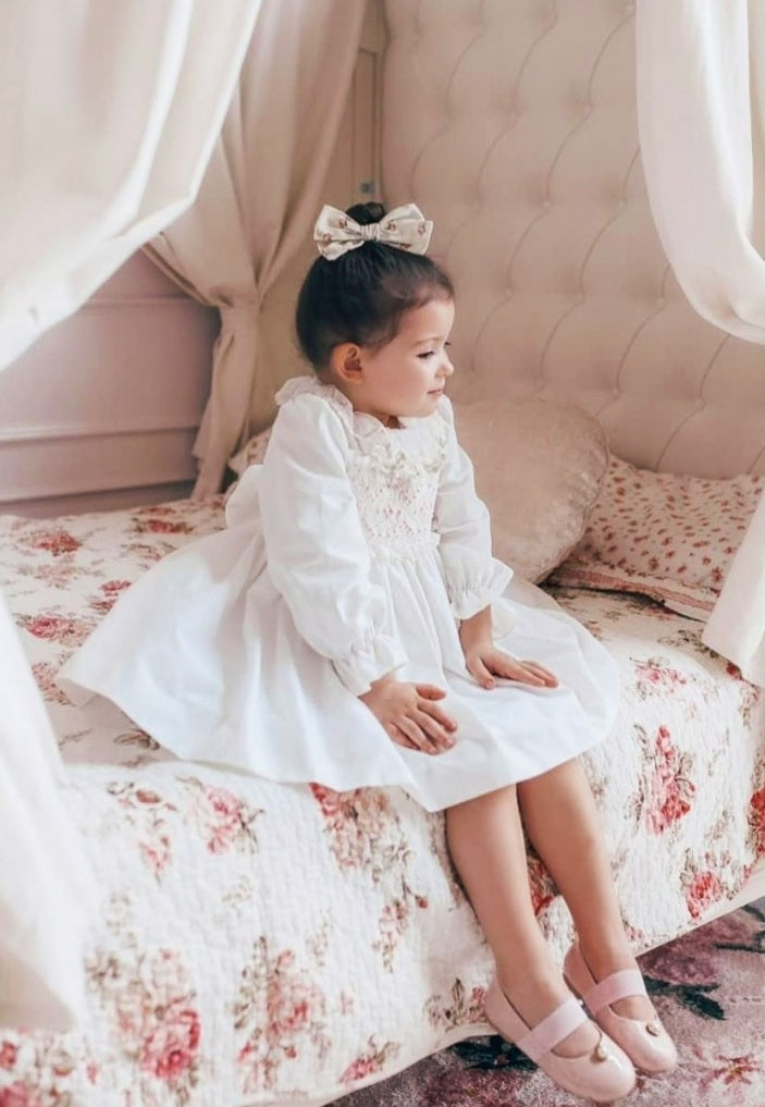 Sonata Snowflake Handsmocked Dress (Made to order)