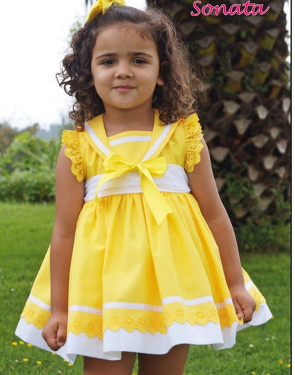 Girls Anchor Yellow Dress (Made to order)