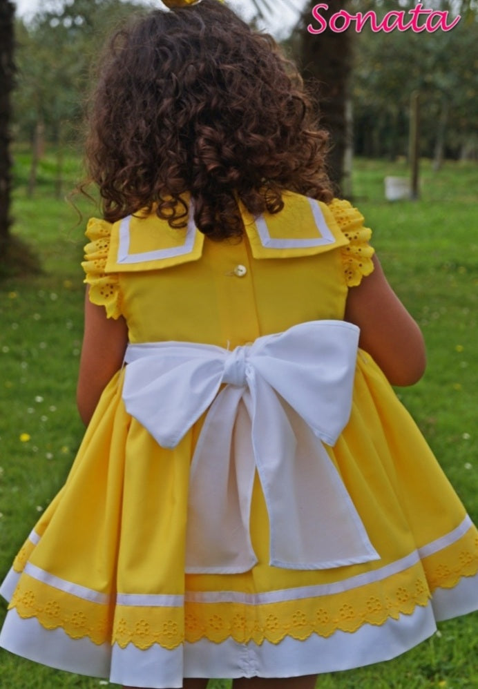 Girls Anchor Yellow Dress (Made to order)