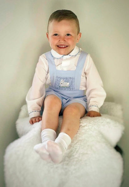 Sonata Bunny Boys Smocked T-Bar Set Blue (in Stock)