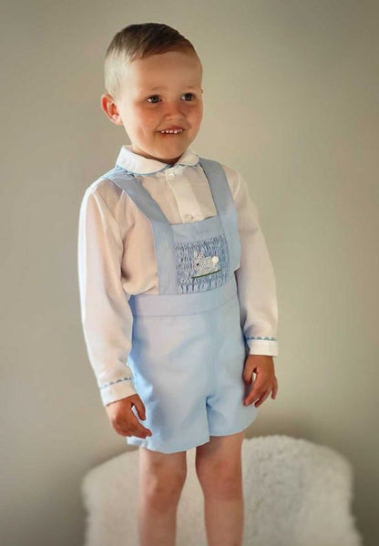 Sonata Bunny Boys Smocked T-Bar Set Blue (in Stock)