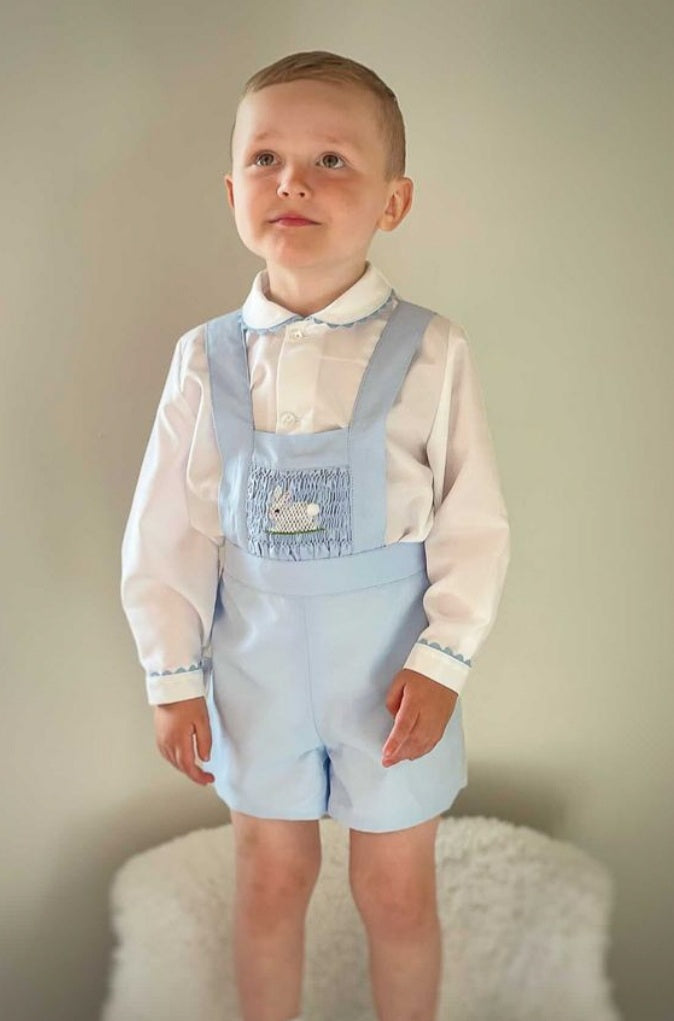 Sonata Bunny Boys Smocked T-Bar Set Blue (in Stock)