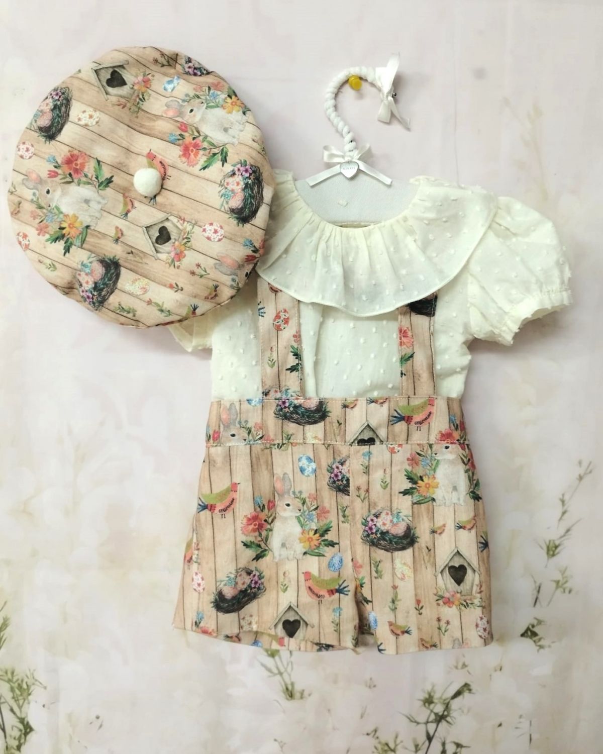 Sonata Boys Rabbit Print Romper (Made to order)