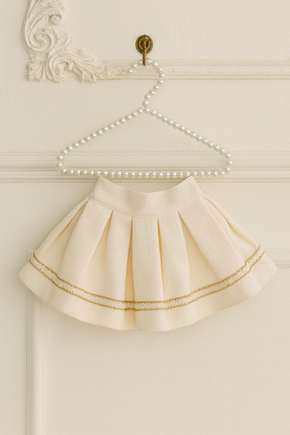 Girls Cream & Golden Handmade Skirt AW25 (Made to order)