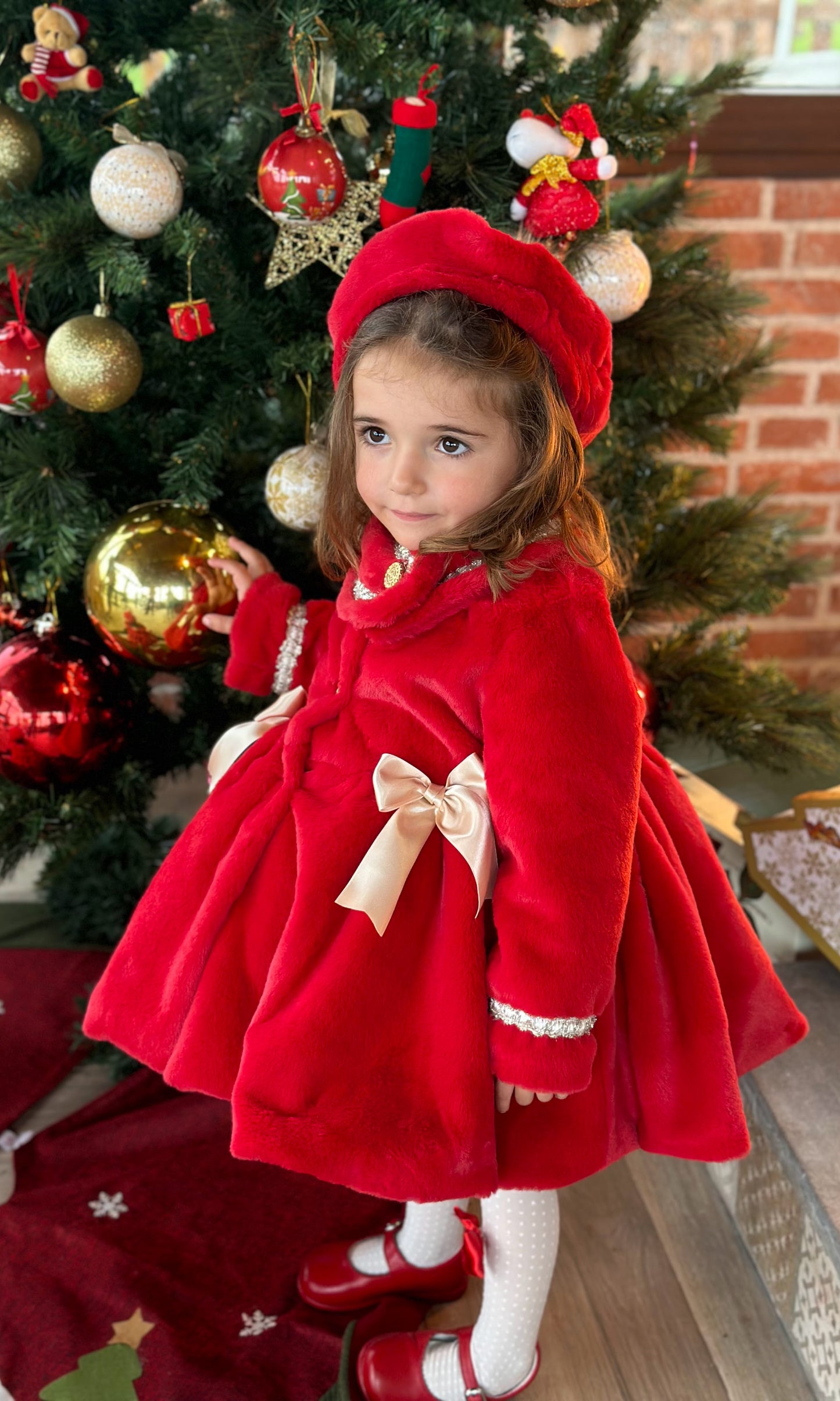 Red Handmade Soft Fur Sonata Coat AW (Made to order)