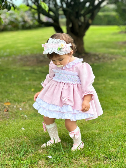 Sonata Babygirls Pink Dress AW (Made to order)