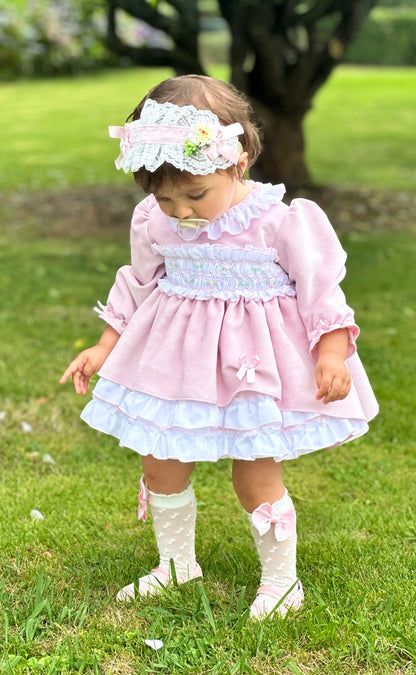 Sonata Babygirls Pink Dress AW (Made to order)