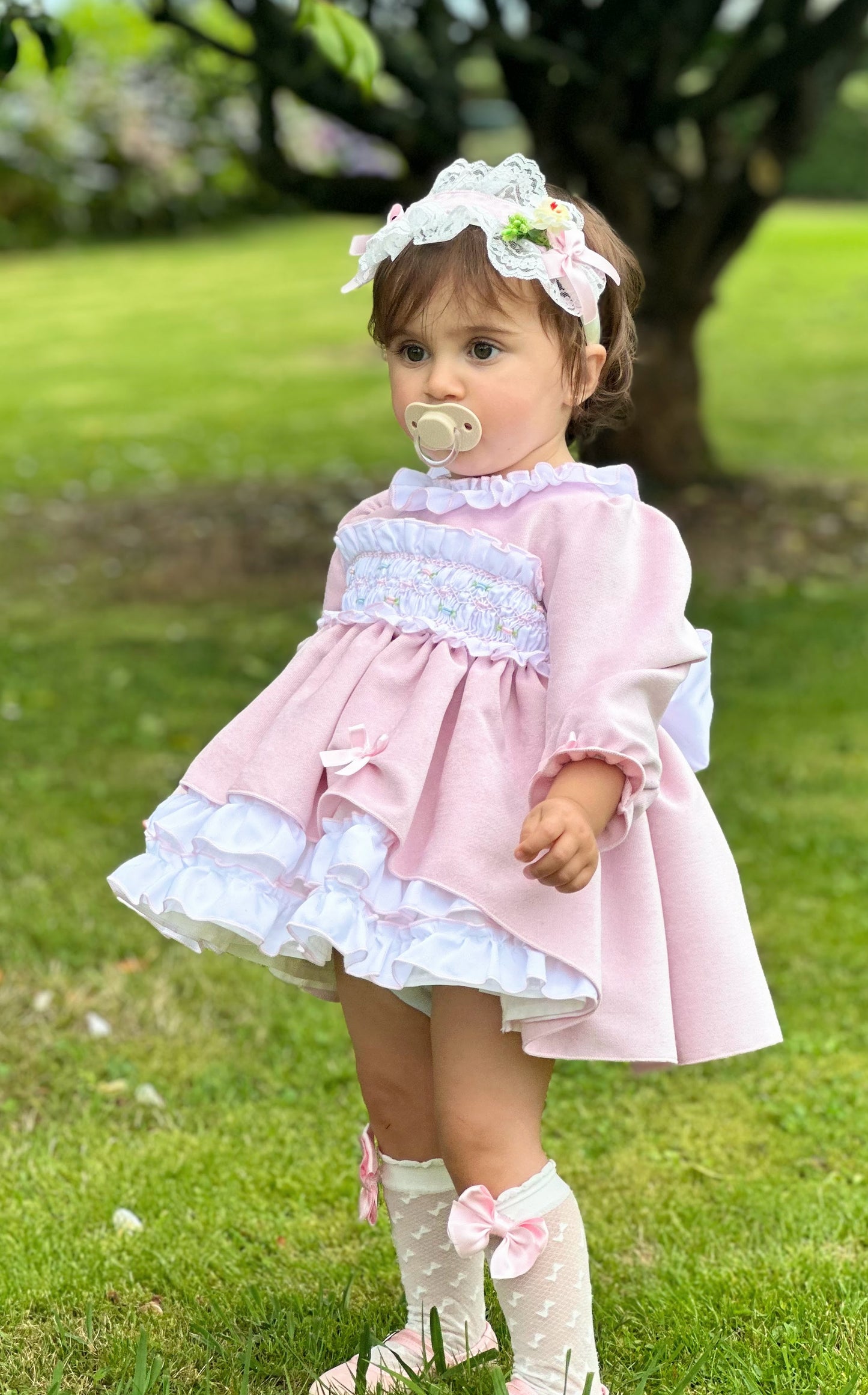 Sonata Babygirls Pink Dress AW (Made to order)
