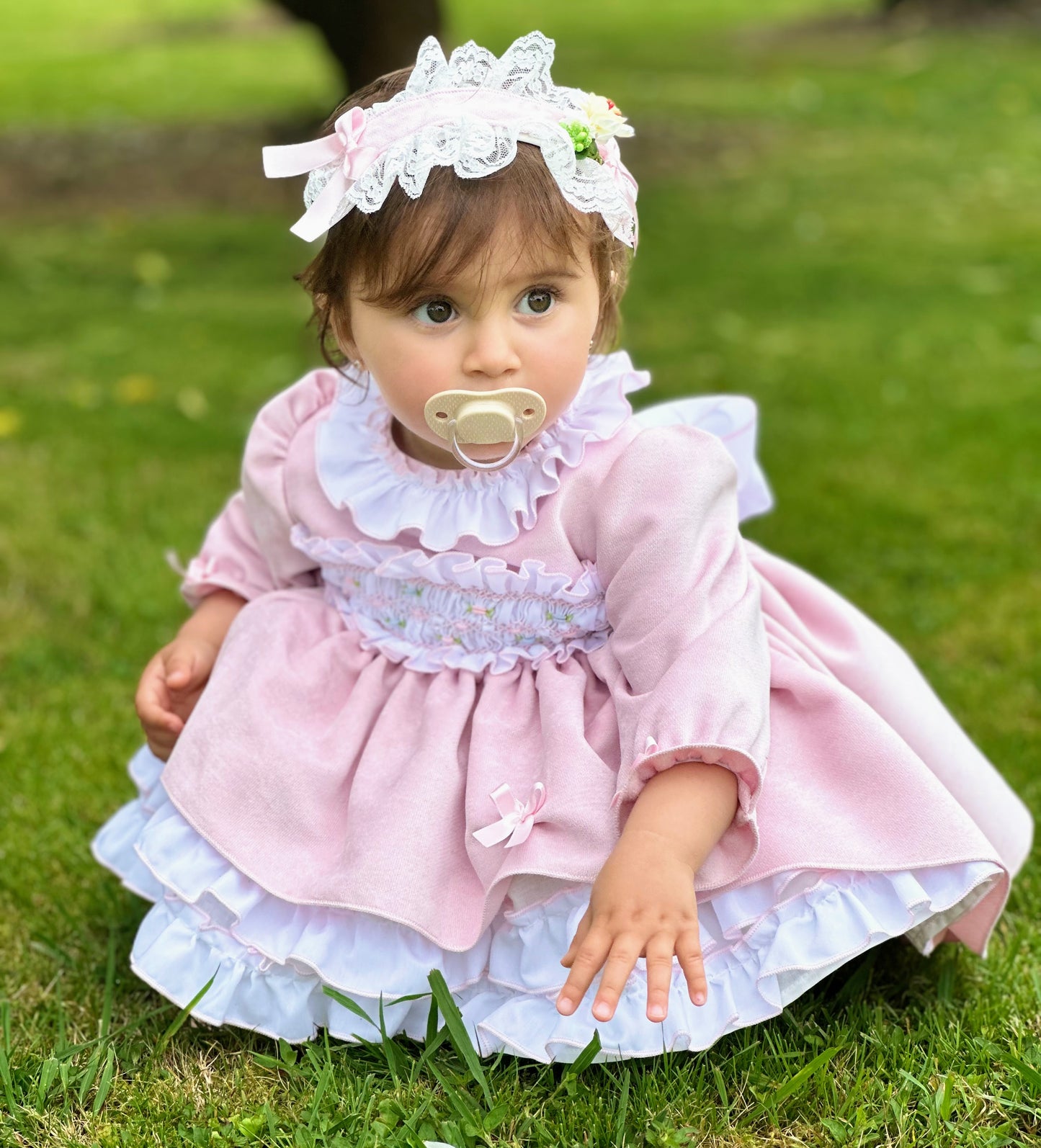 Sonata Babygirls Pink Dress AW (Made to order)