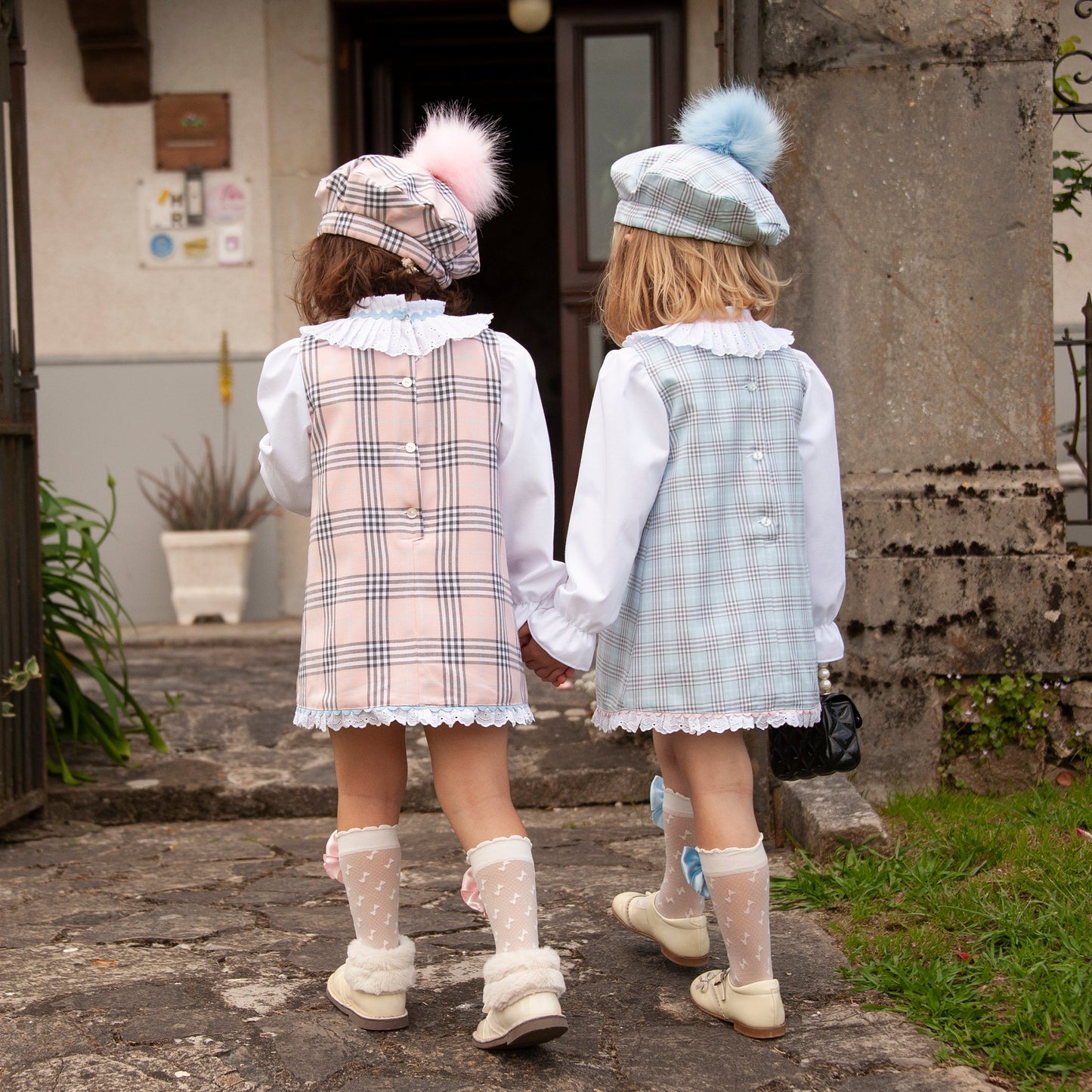 Sonata Pink Tartan A-Line Dress and Blouse - AW (Made to Order)