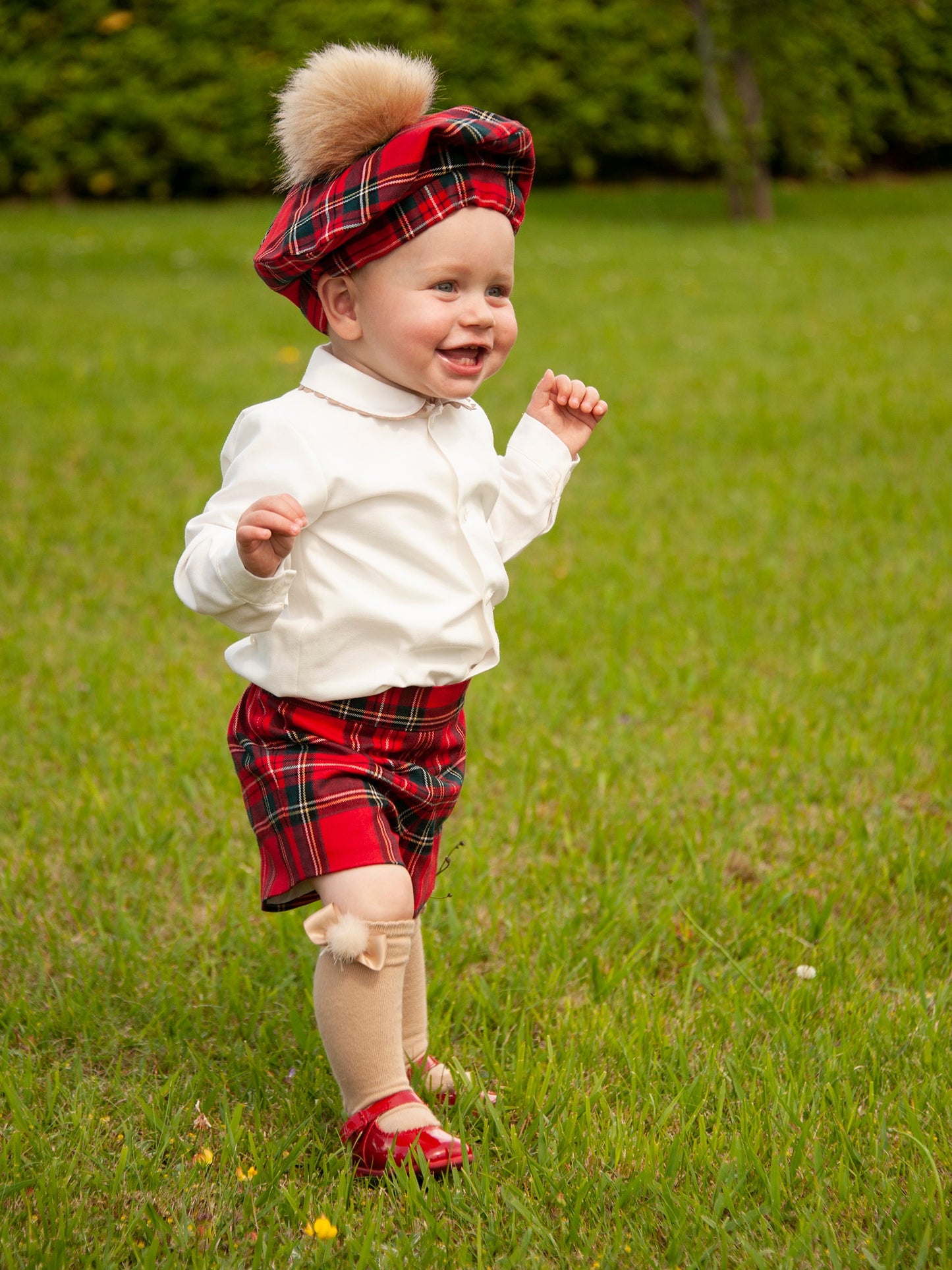 Sonata Boys Shirt Tartan Shorts Set (Made to order)